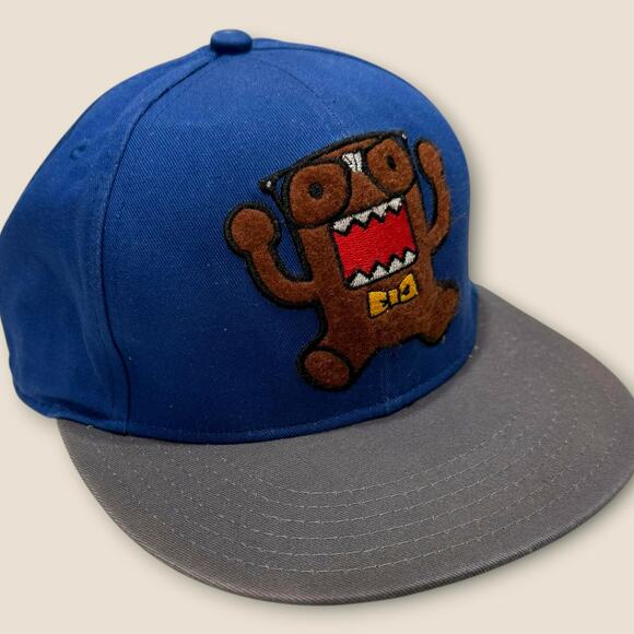 Domo Kun Baseball Cap Hat Flex Fit Men Blend Size S/M P/M Blue Gray Cotton Blend - Picture 3 of 11